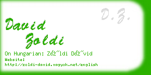 david zoldi business card